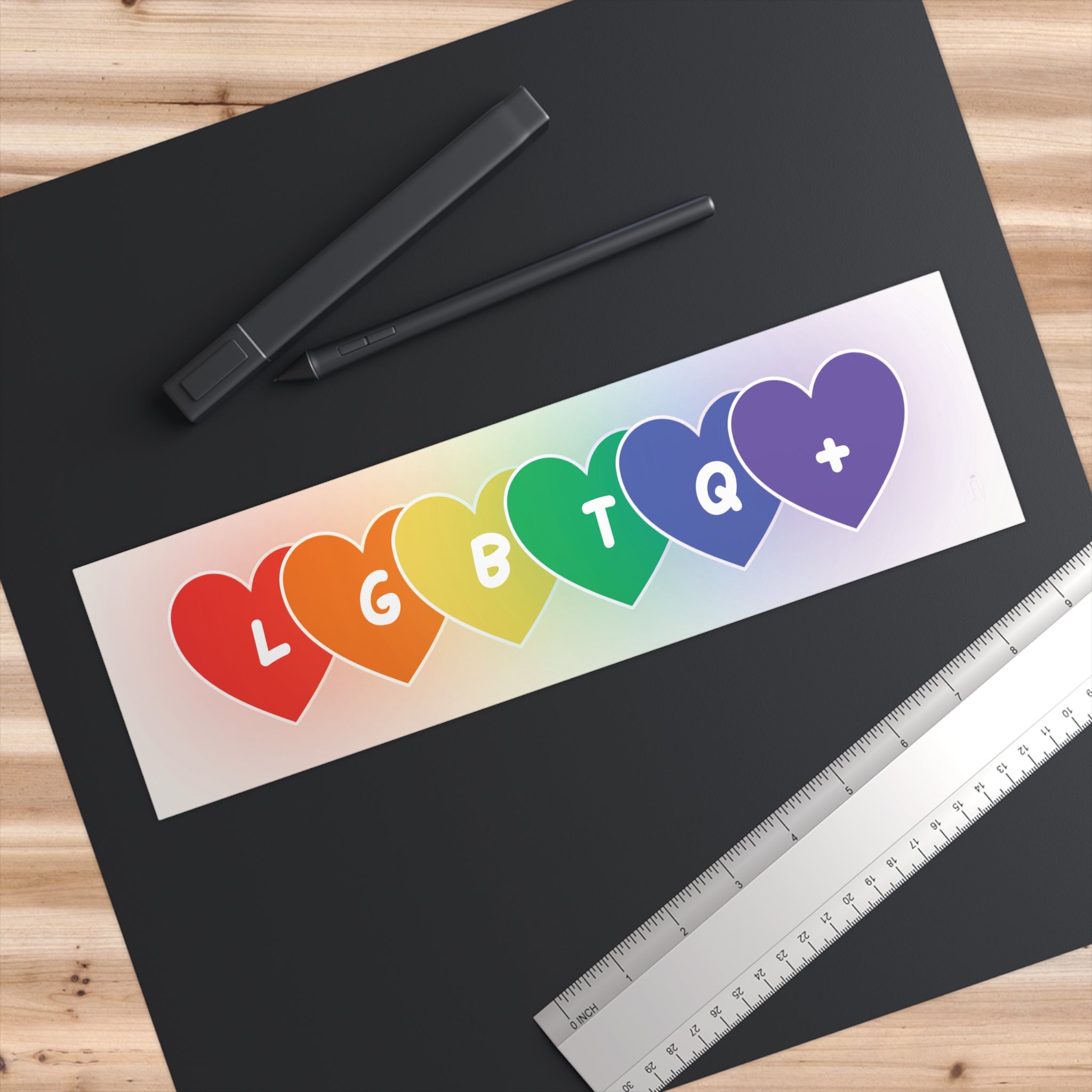 LGBTQ+ Rainbow Heart Bumper Sticker | Pride Decal for Car