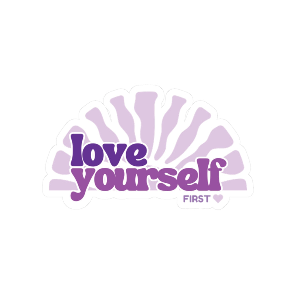 Love Yourself First sticker | Self Care purple die-cut vinyl sticker purple