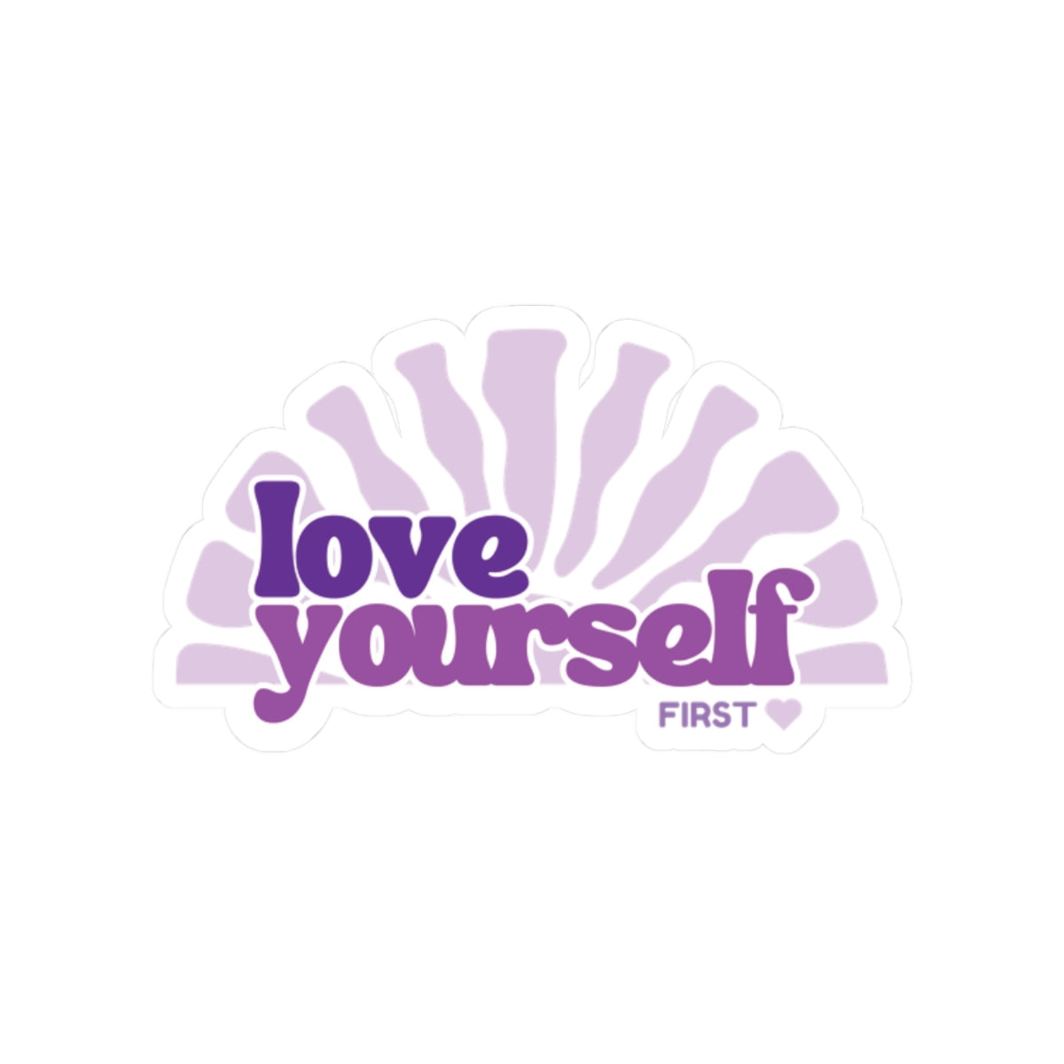 Love Yourself First sticker | Self Care purple die-cut vinyl sticker purple