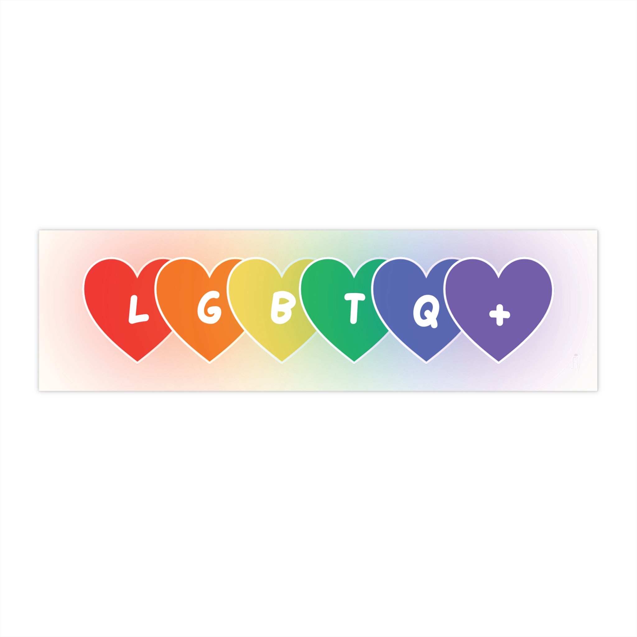 LGBTQ+ Rainbow Heart Bumper Sticker | Pride Decal for Car