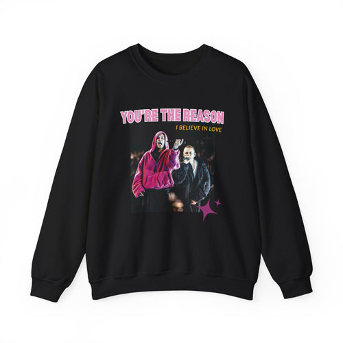 Bieb x Laroi Crewneck Sweatshirt — 'I Believe in Love' Graphic Pullover