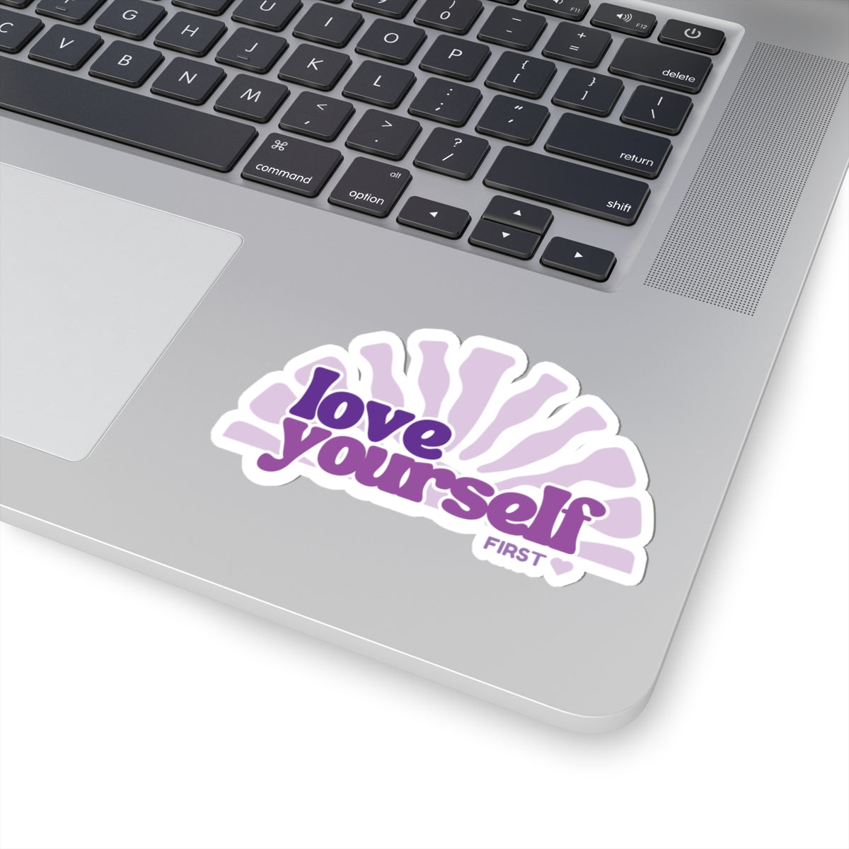 Love Yourself First sticker | Self Care purple die-cut vinyl sticker purple