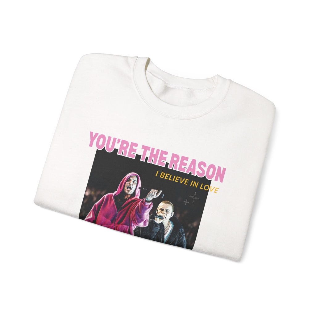 Bieb x Laroi Crewneck Sweatshirt — 'I Believe in Love' Graphic Pullover