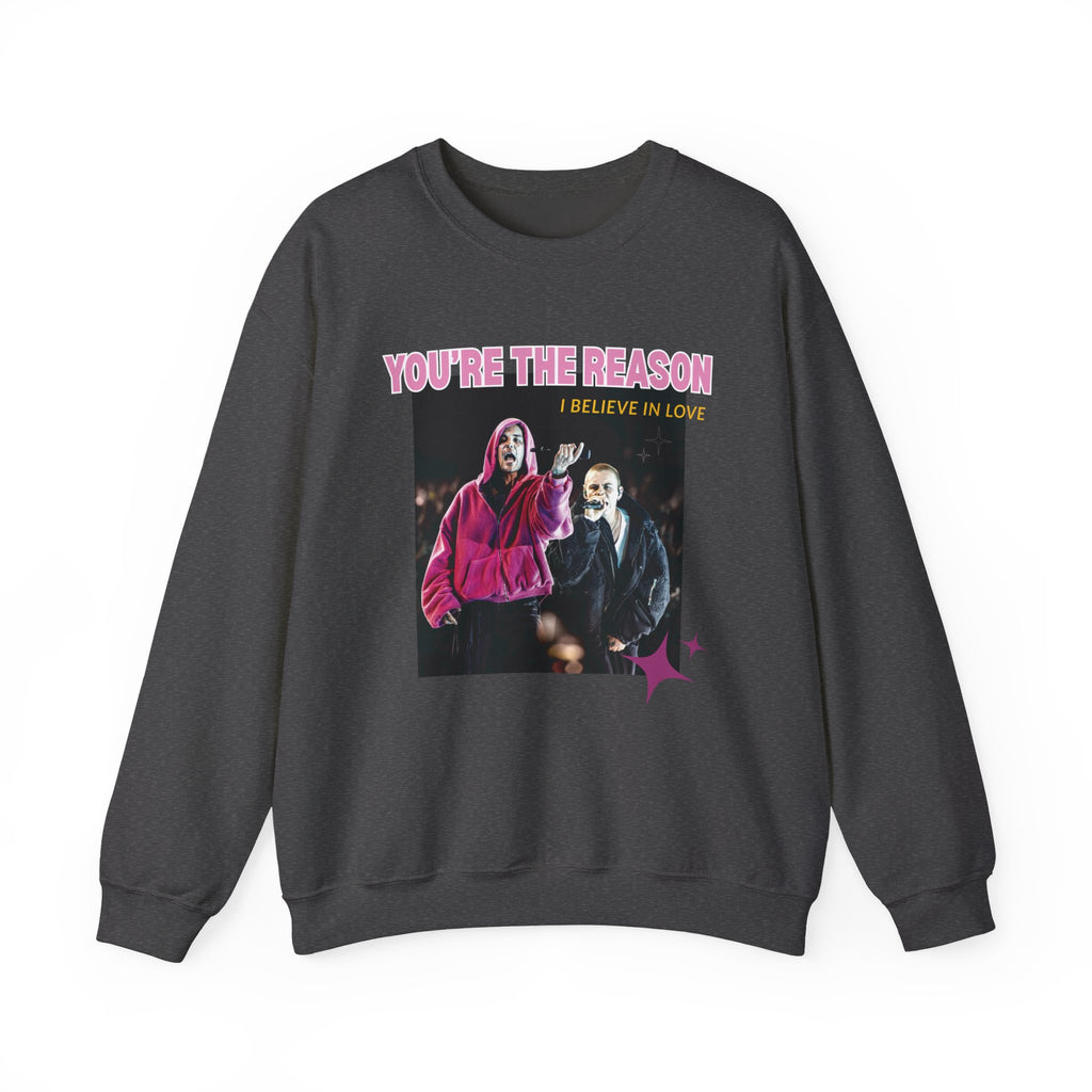 Bieb x Laroi Crewneck Sweatshirt — 'I Believe in Love' Graphic Pullover