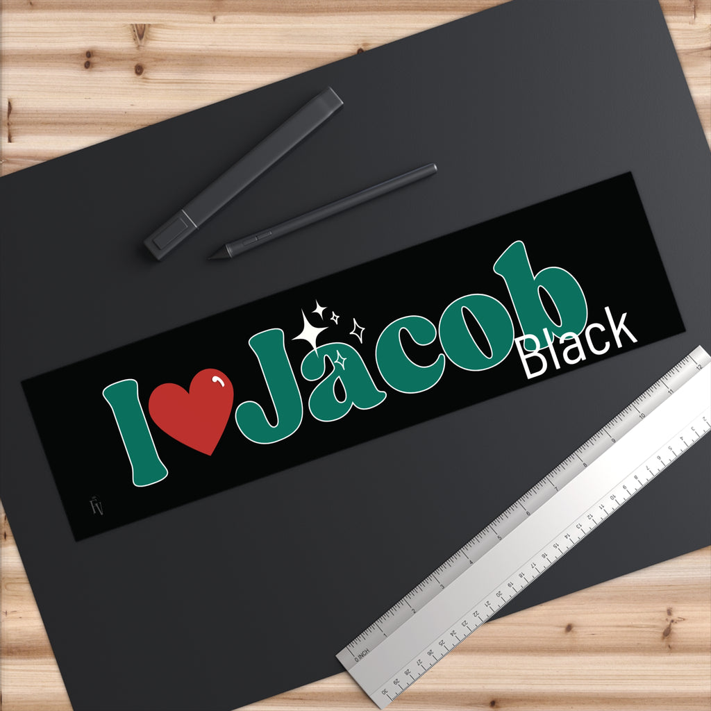 I  heart Jacob Black bumper sticker | Twilight inspired name decal