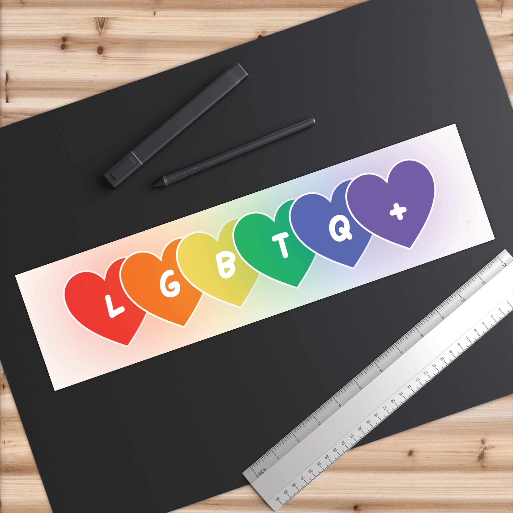 LGBTQ+ Rainbow Heart Bumper Sticker | Pride Decal for Car