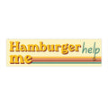 Retro "Hamburger Me Help" Bumper Sticker - Vintage Striped Car Decal
