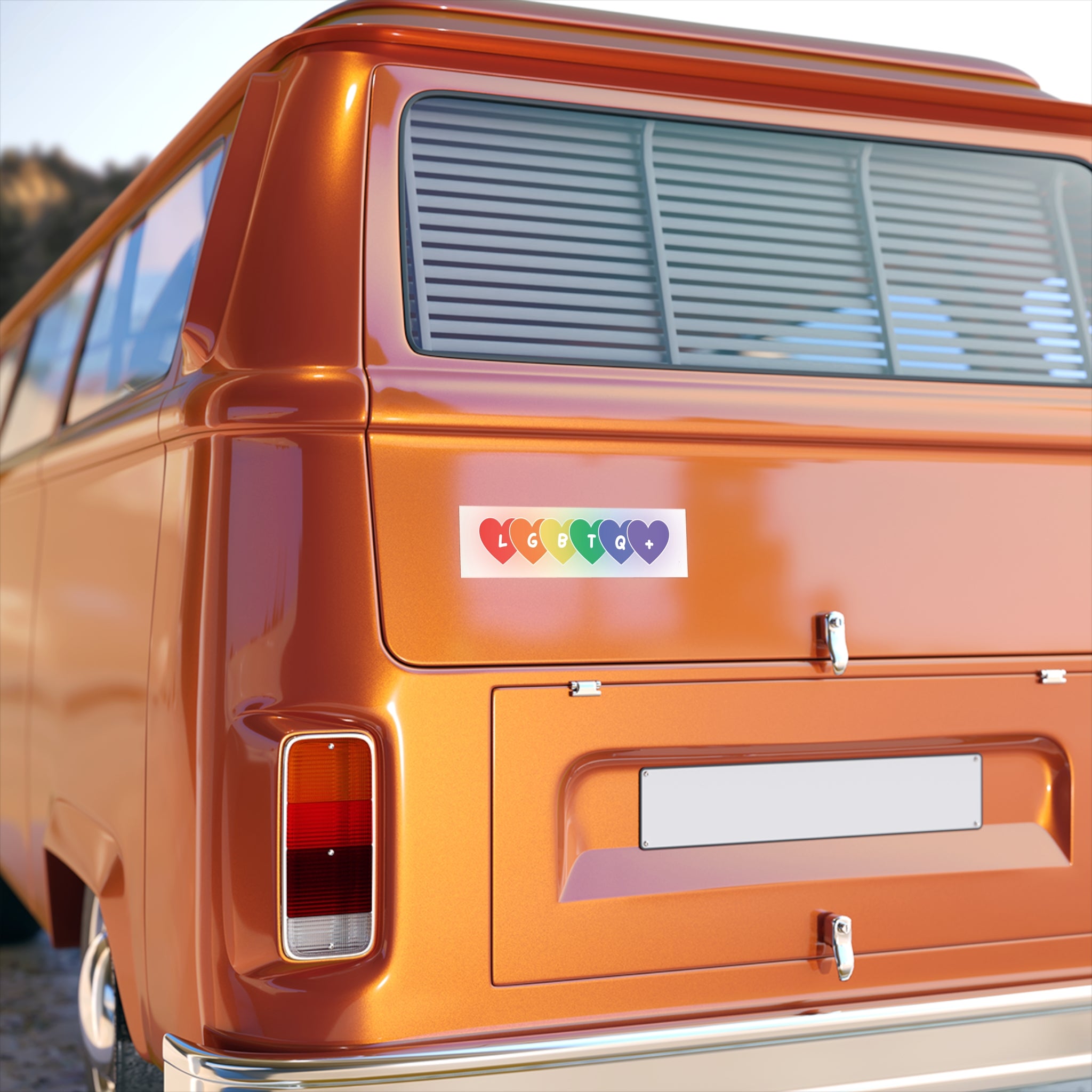 LGBTQ+ Rainbow Heart Bumper Sticker | Pride Decal for Car