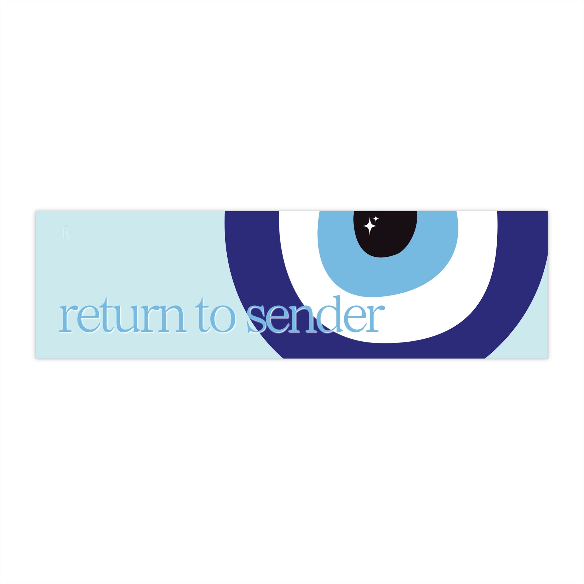 Return to Sender bumper sticker | Evil eye design, blue protection decal